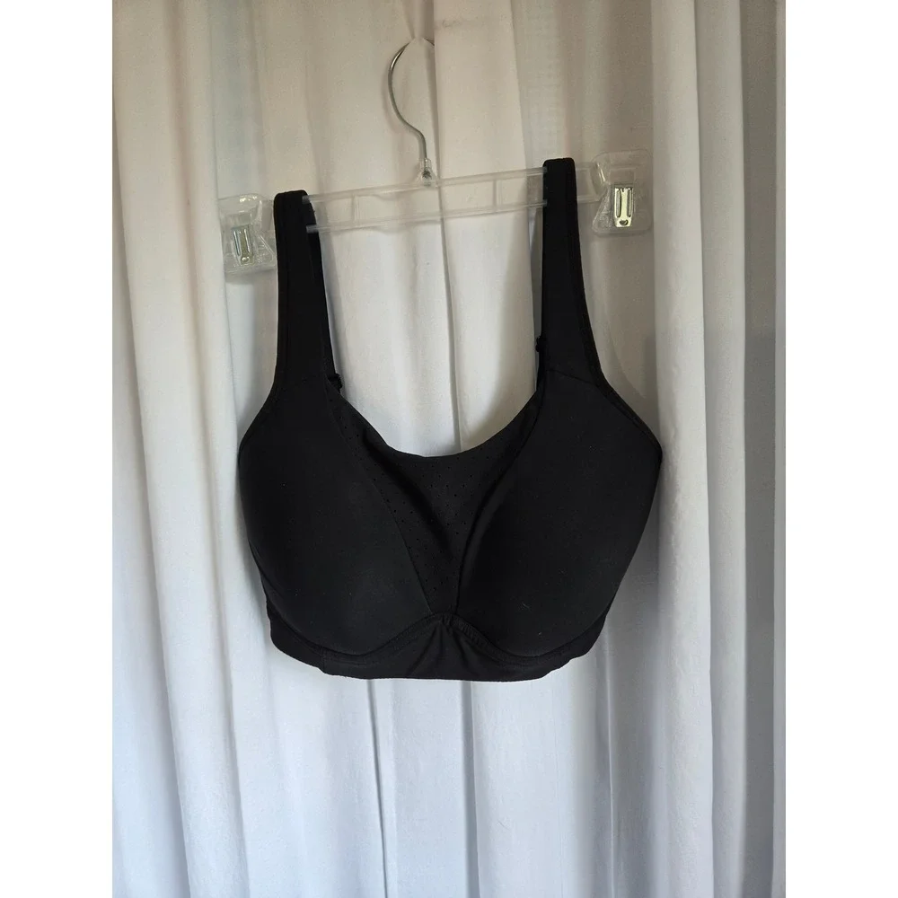 Lululemon High Support Sports Bra Black 32E Adjustable Straps Gym Running